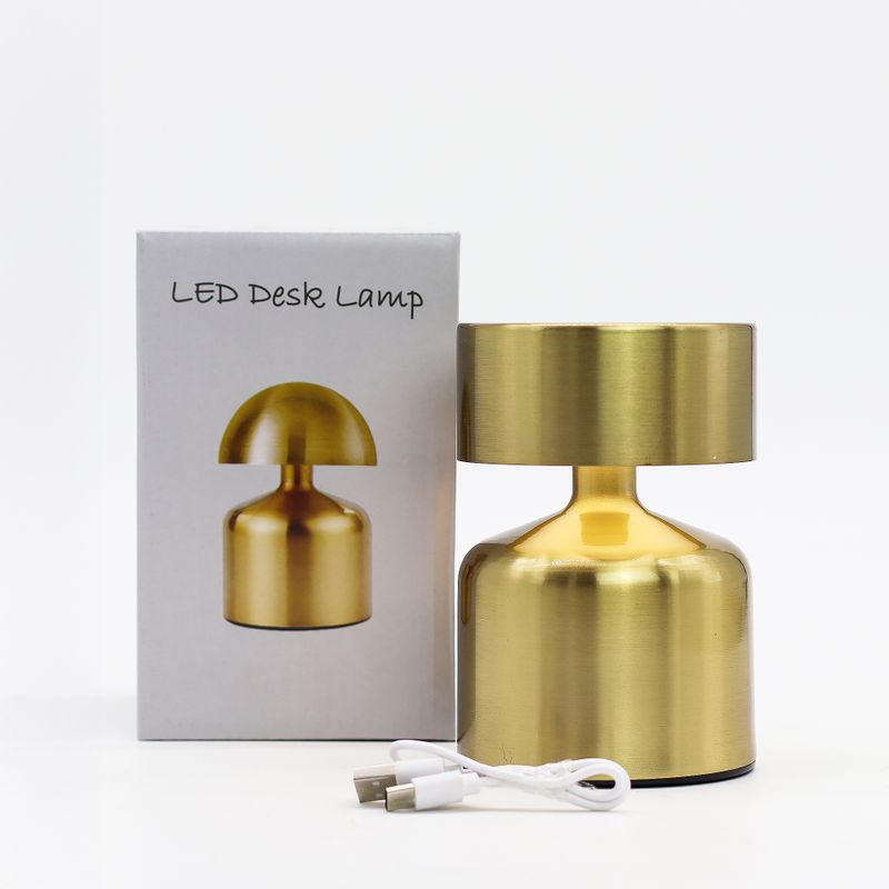 Lámpara táctil - Champiñón plano bronce - USB (C) - Recargable (400 vatios)
