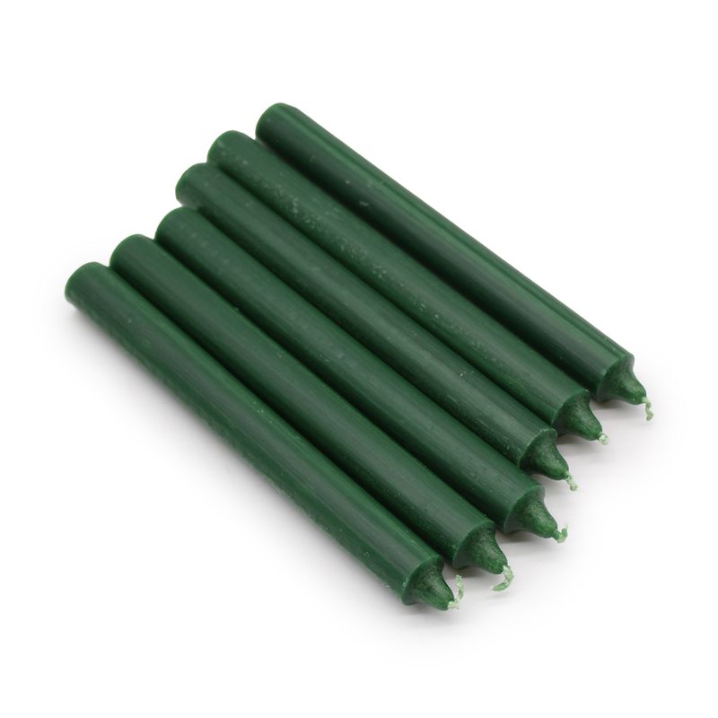 Bulk Solid Colour Dinner Candles - Rustic Holly Green - Pack of 100