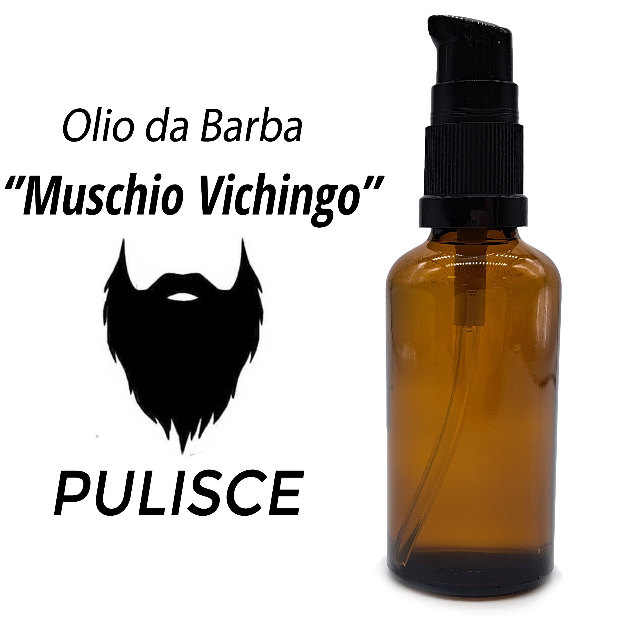 50ml Olio per Barba - Muschio Vichingo - Senza Etichetta