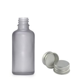 Sticlă Mată Gri Cu Capac Din Aluminiu, 30ml