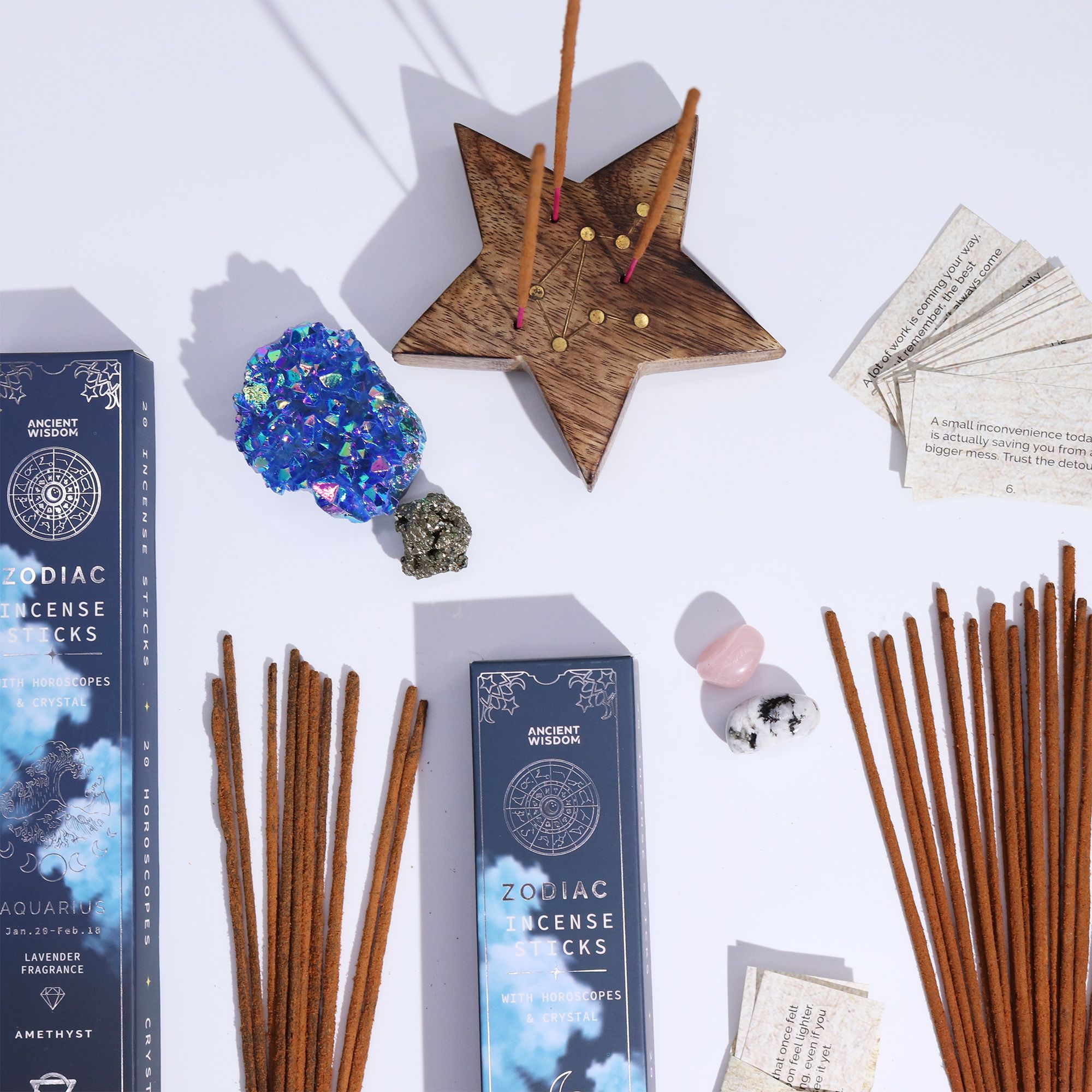 Eucalyptus Incense Sticks with Hematite & Burnable Horoscopes - Capricorn, 20 Sticks
