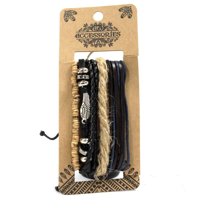 Set de Bracelet pour Homme - Metal & Cuir (assortis)
