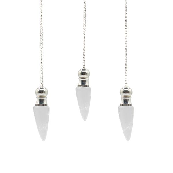 Secret Cavity Discovery of Truth Pendulum - Clear Quartz - Silver Plated