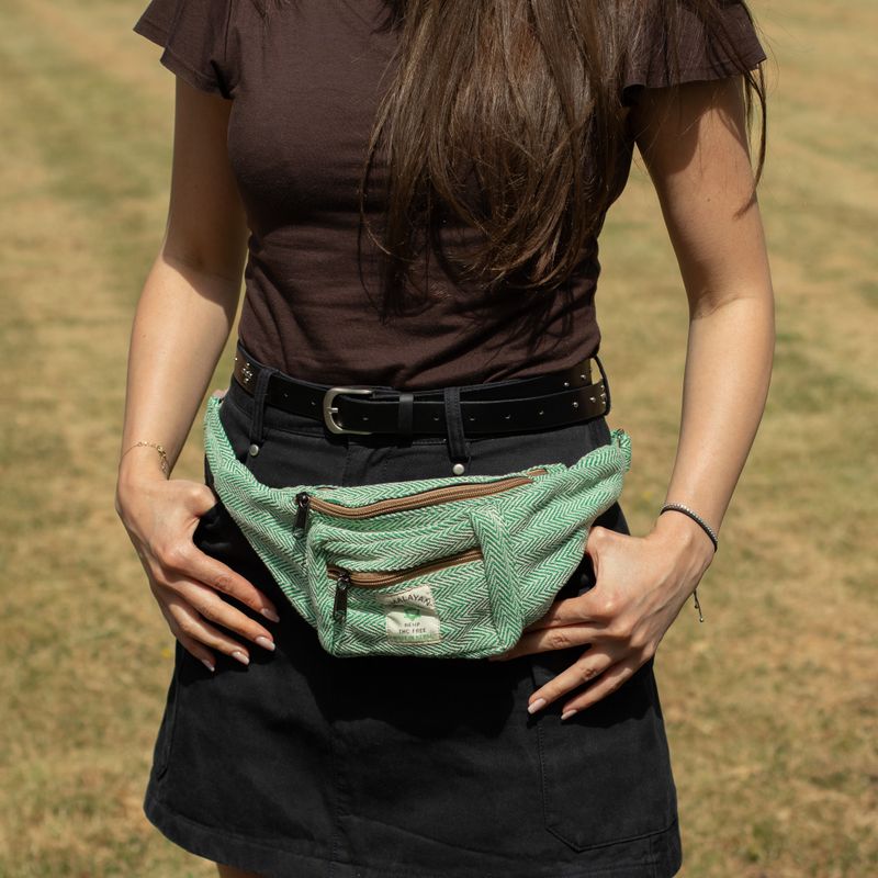 Cotton Hemp Style Belt (or Fanny) Bag - Sage