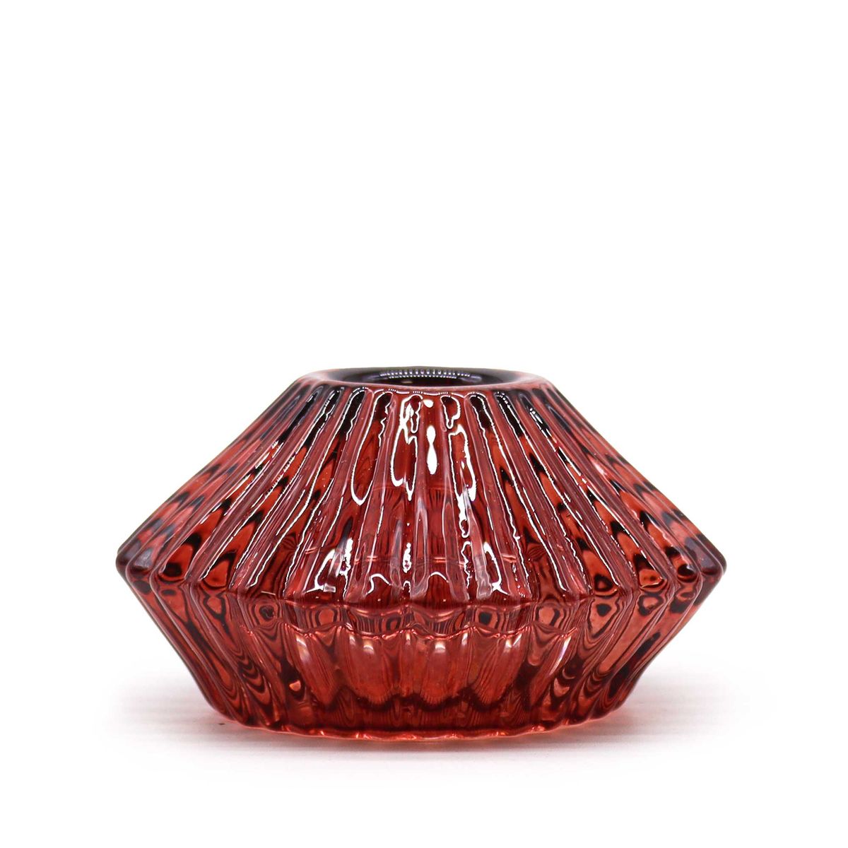 Castiçal reversível com desenho de flor para jantar / vela de chá - Vermelho Vampiro