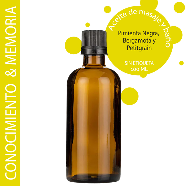 Aceite de Masaje - Conocimiento y Memoria 100ml - Sin etiquetar