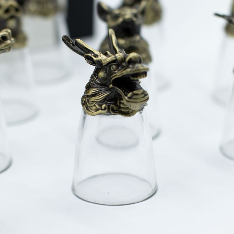 Vasos de chupito Bottom Up (25ml) - Bosque y Criaturas Místicas - Bronce Antiguo