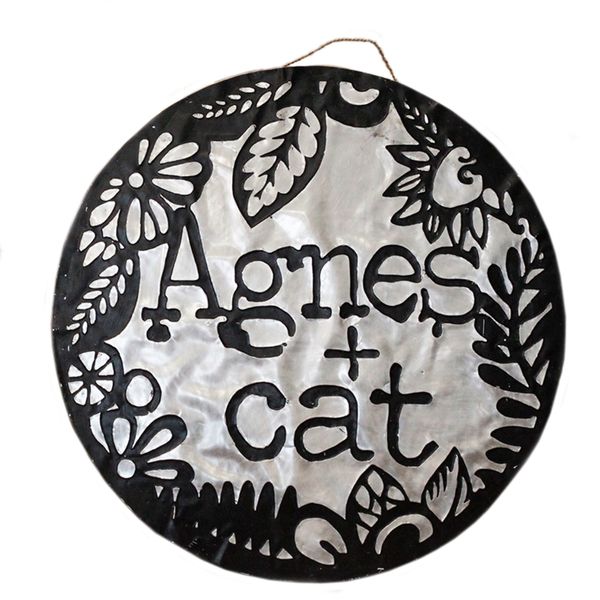 Agnes + Cat Metal Sign (80cm)