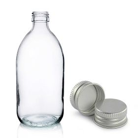 Sticlă pentru Medicamente din Sticlă Transparentă de 500 ml cu Capac din Aluminiu
