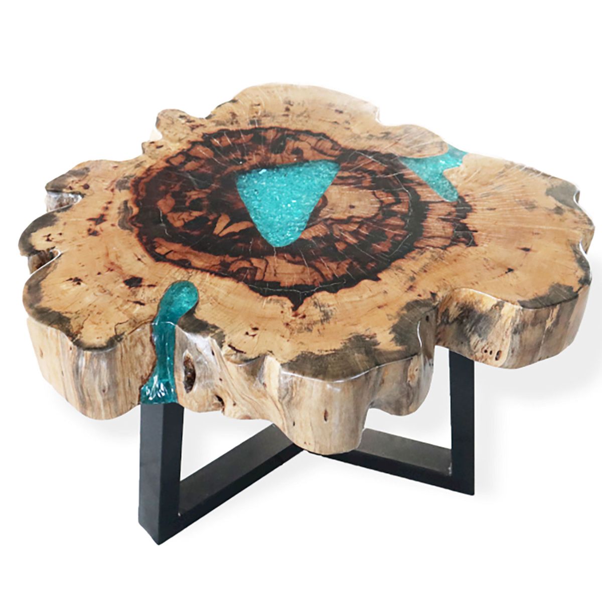 Mesa de café em tamarindo e resina - Água