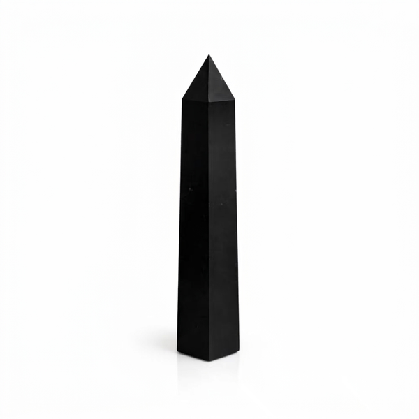 Punta obelisco de seis caras de gema aprox. 17 cm - Turmalina negra