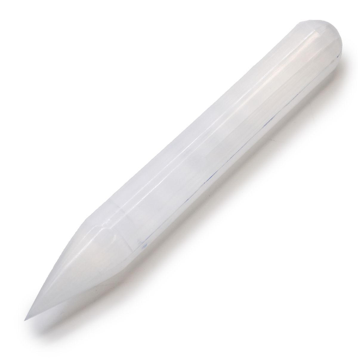 Varinha de selenita - 16 cm (ambas as extremidades pontiagudas)