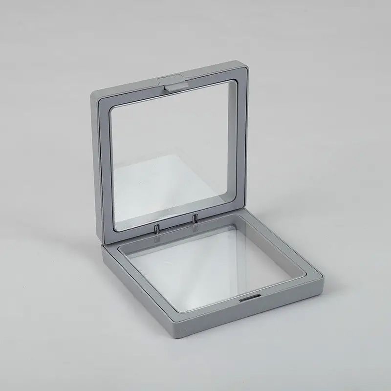 Moldura flutuante 3D média 9×9 cm – cinzenta