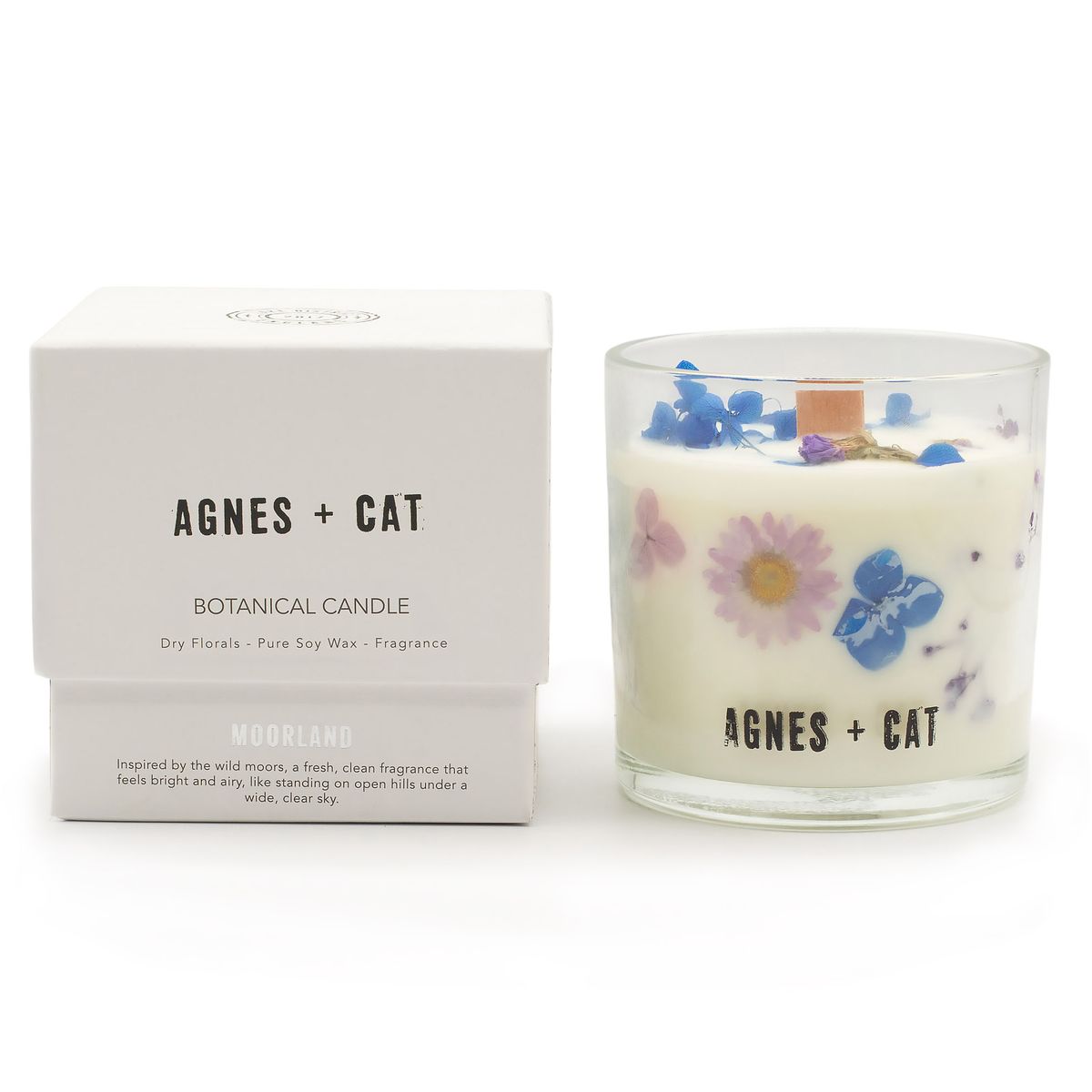 Vela de cera de soja botânica Agnes + Cat - Moorland