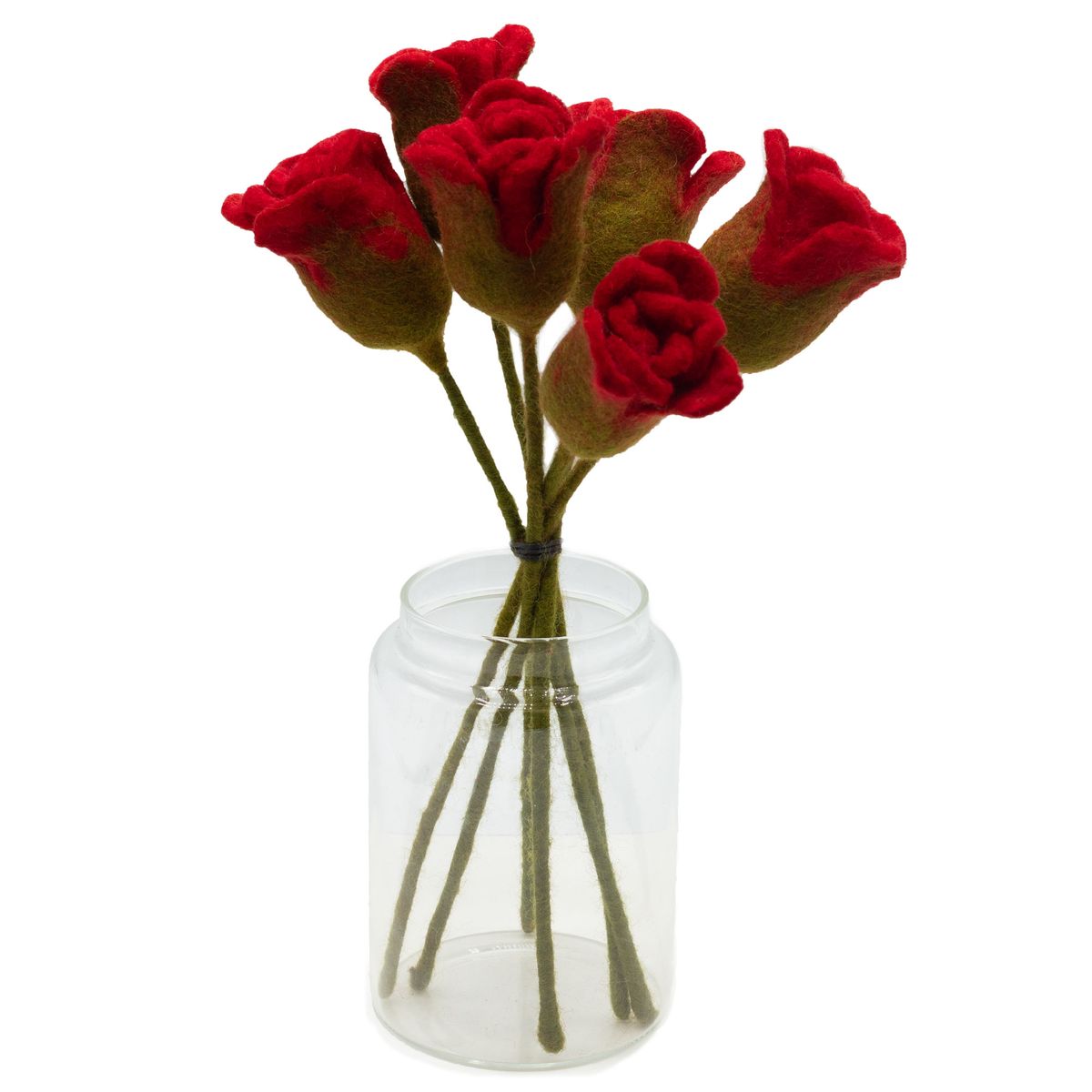 Flores de feltro - Rosas vermelhas