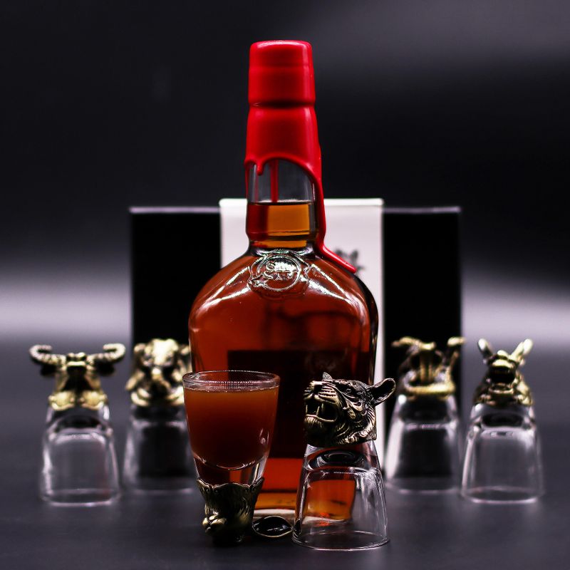 Gift Set of 6 Bottom Up Shot Glasses (50ml) - Mystical Creatures