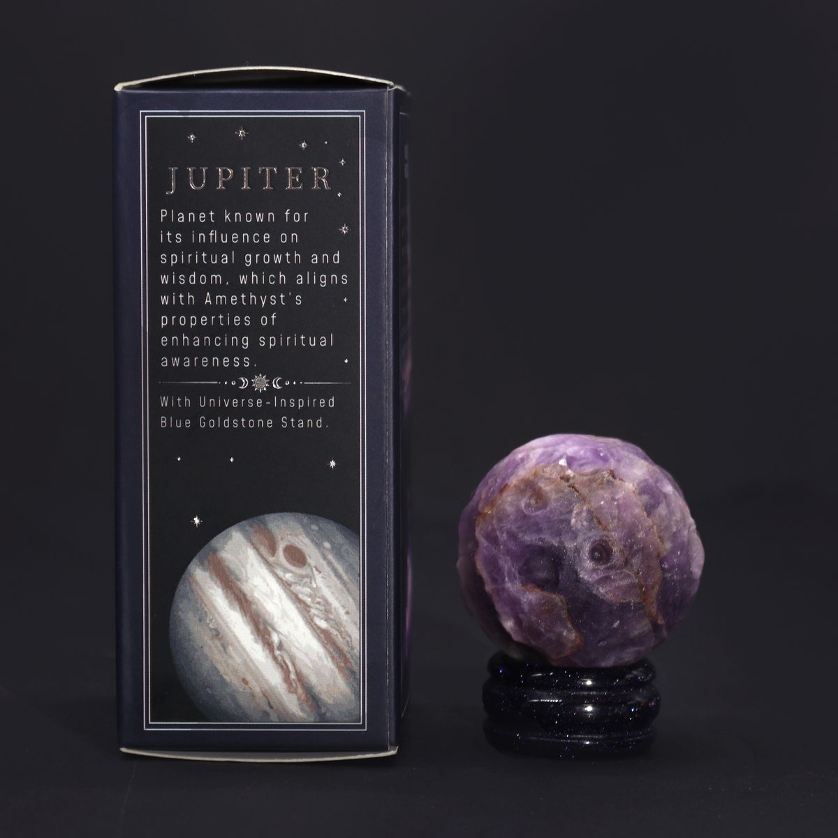 1x Planeta de Ametista com Suporte Solar (JÚPITER) - 40 mm