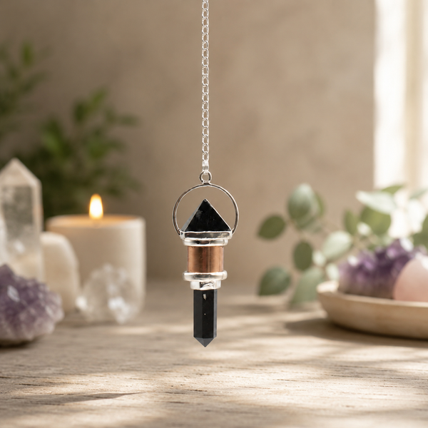 The Night Watcher- Combo Piece Copper Pendulum -  Obsidian