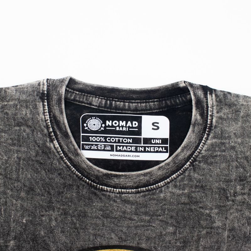 Nomad Sari Camiseta de algodón lavado a piedra - Rebel - Carbón - Pequeño