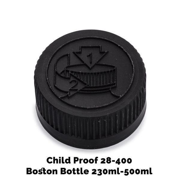 Čep za Jantarnu Boston Bocu CR 28mm (230ml i 500ml) – Crna Plastična