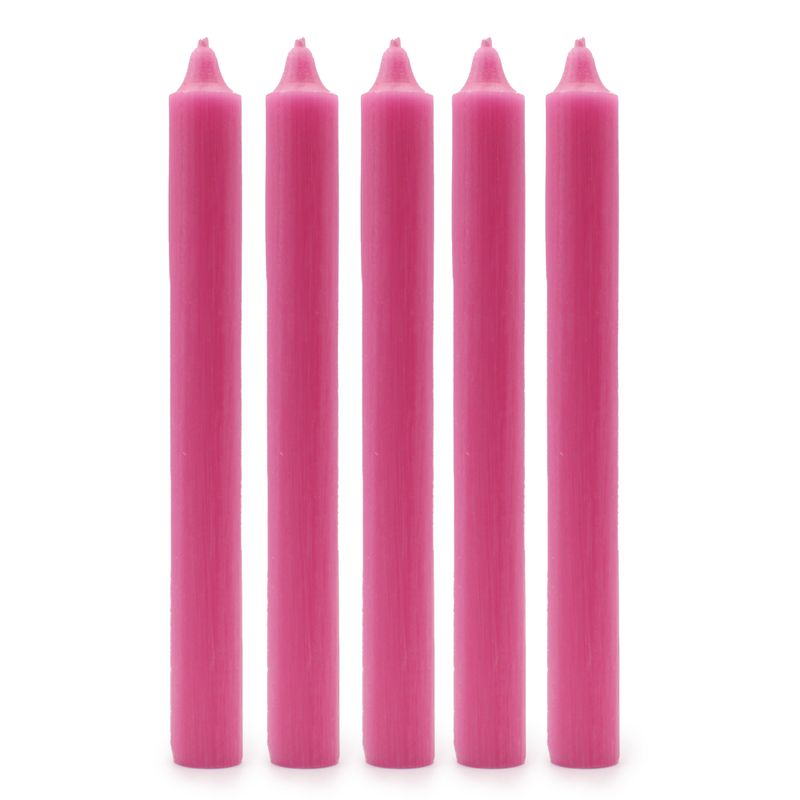 Velas a Granel de Color Sólido - Rosa Profundo Rústico - Paquete de 10