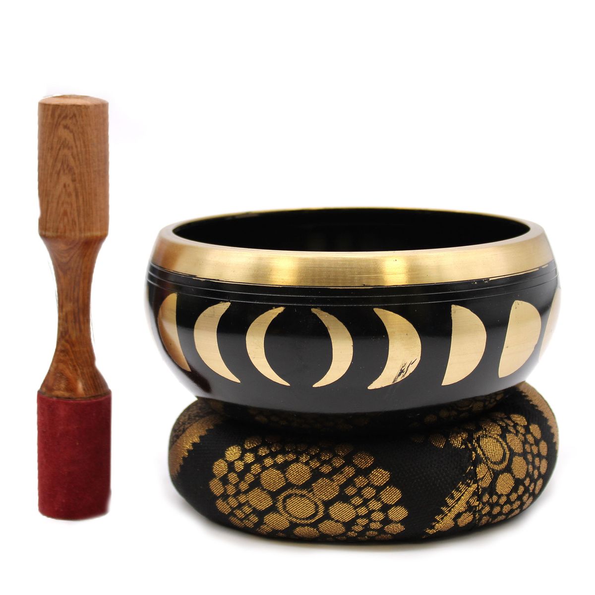 Conjunto de Taças Tibetanas Grandes - Fase Lunar - Preto 14 cm