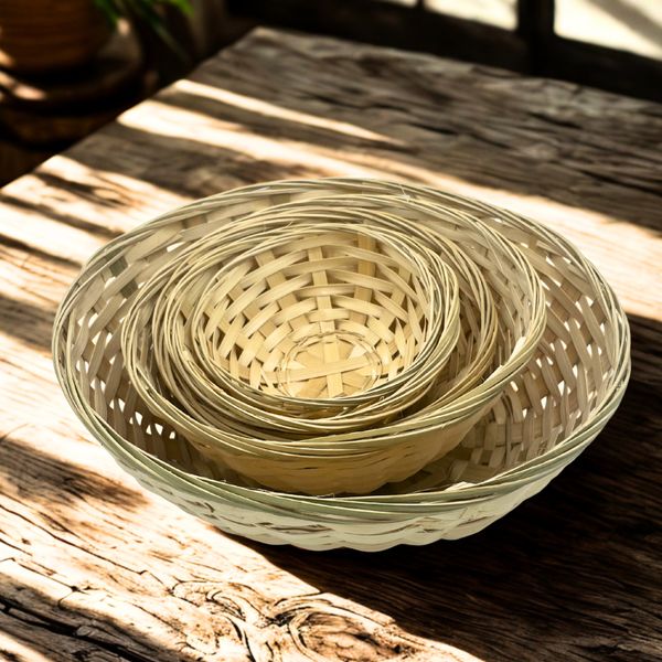 Cestos Redondos de Bambu