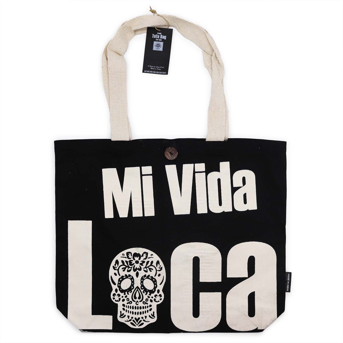 Mala Básica Icónica - A Minha Vida Louca - Preto natural 10 oz (36 x 43 x 10 cm)