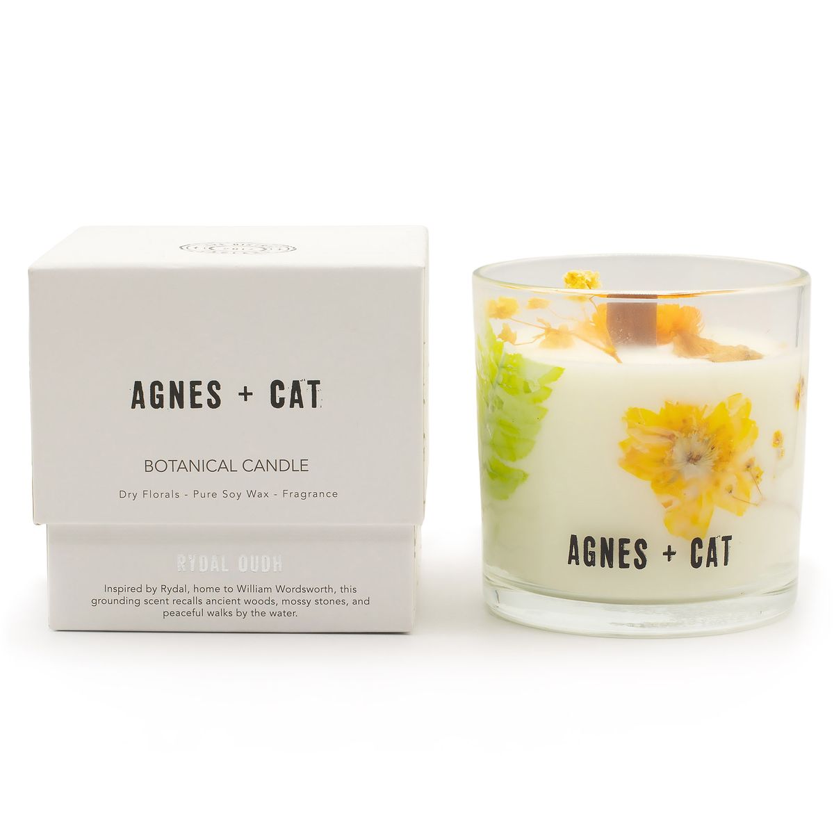 Agnes + Cat Vela de cera de soja botânica - Rydal Oudh