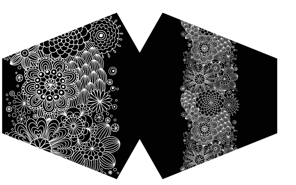 Återanvändbart Munskydd - Svart Elegans  (Vuxen)