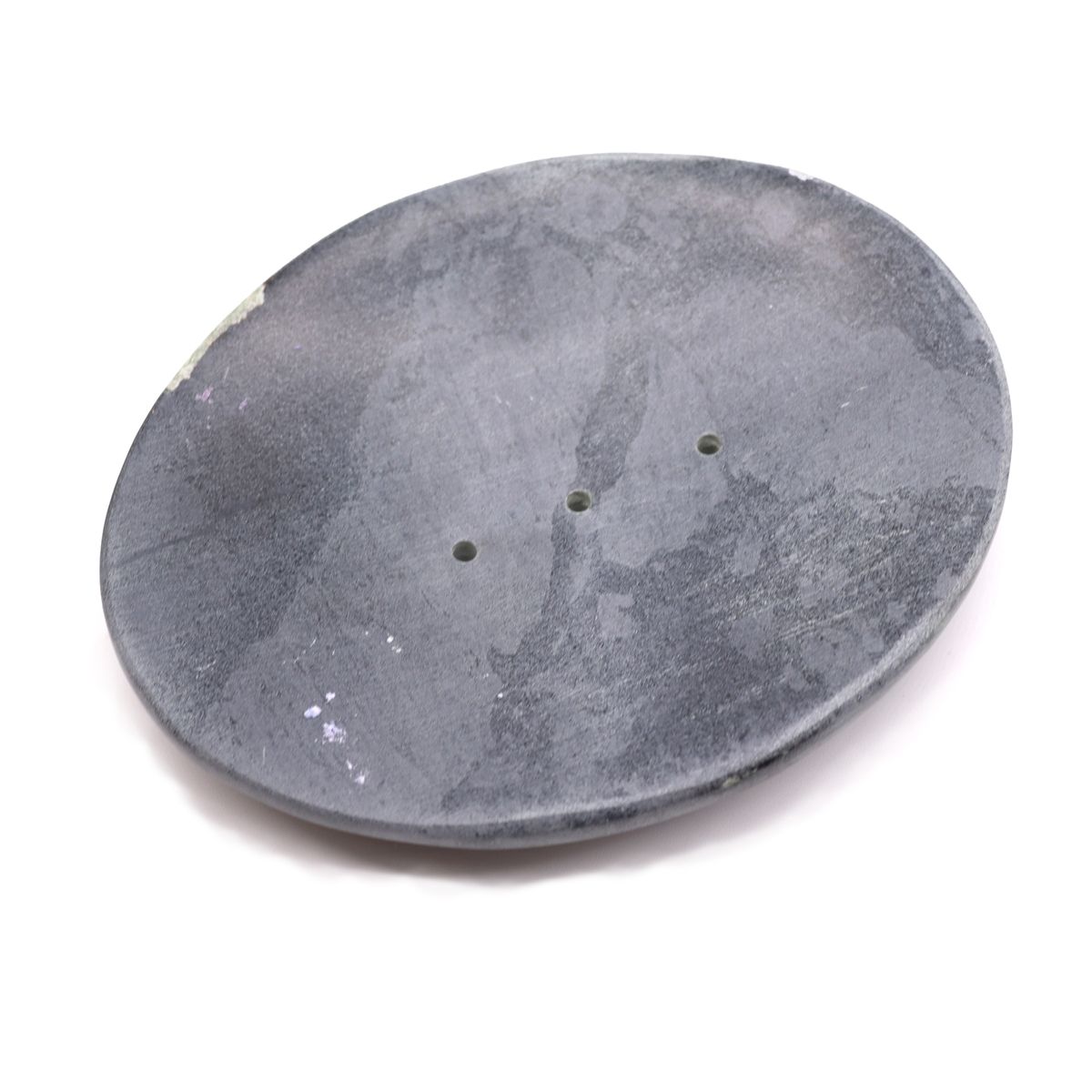 Saboneteira de Esteatita Cinza 10x12cm - Oval Clássico