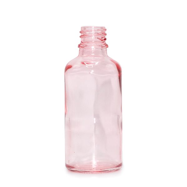50ml Rose Pink Glass Dropper Bottle - No Cap