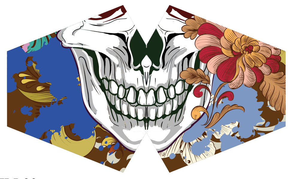Återanvändbart Munskydd - Färgglad Calavera (Barn)