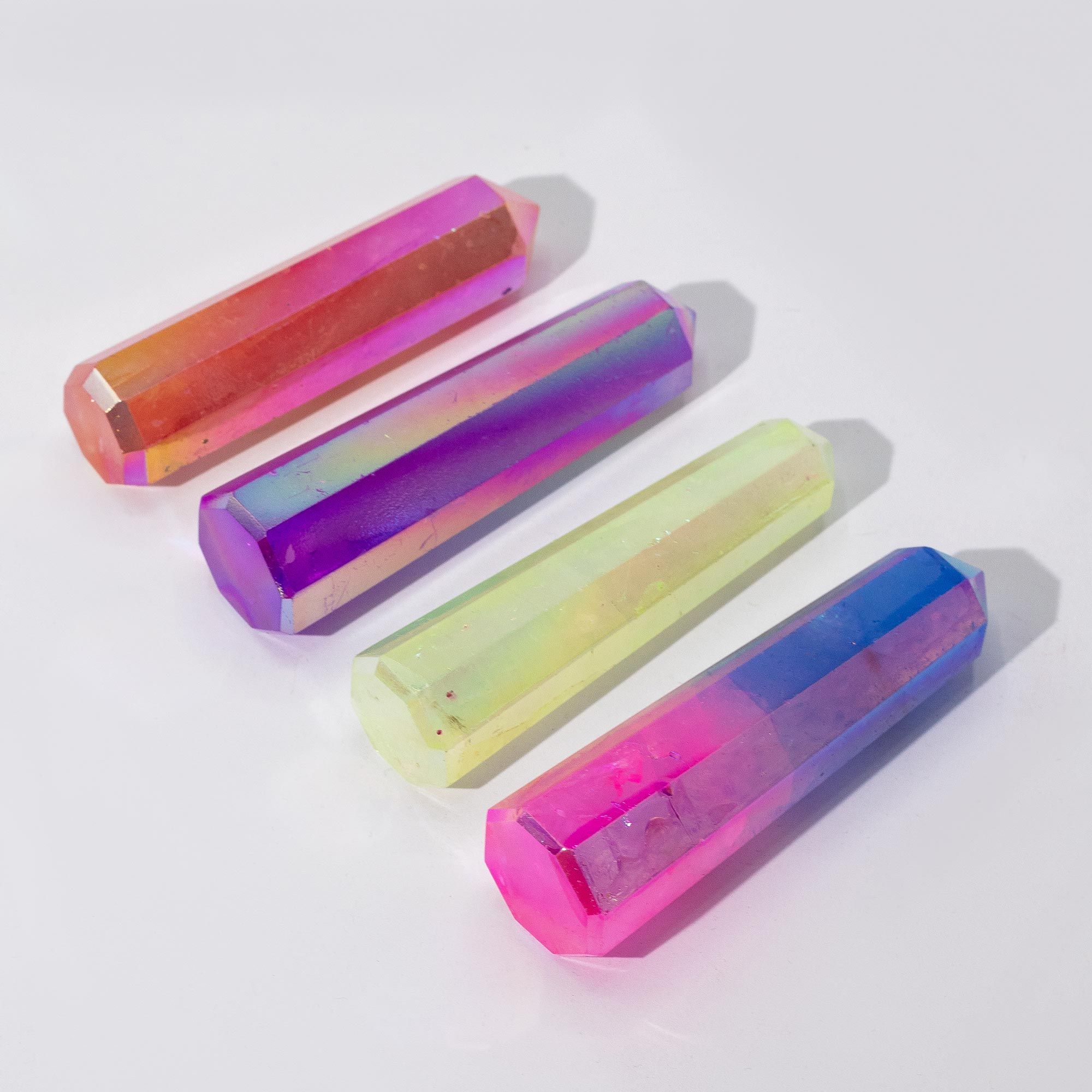 Pontas Obelisco de Pedras Naturais - Quartzo Aura Verde Claro