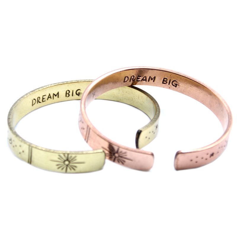 Bracelet Inspiration - Soleil, Galaxie, Étoiles, Terre, Laiton