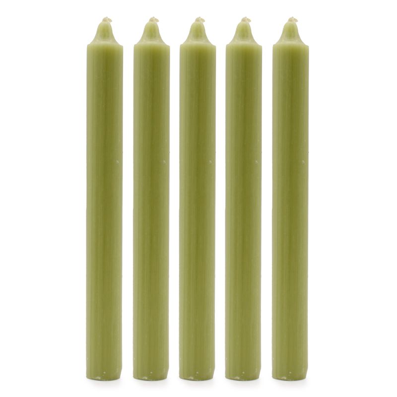 Velas a Granel de Color Sólido - Oliva Rústica - Paquete de 10