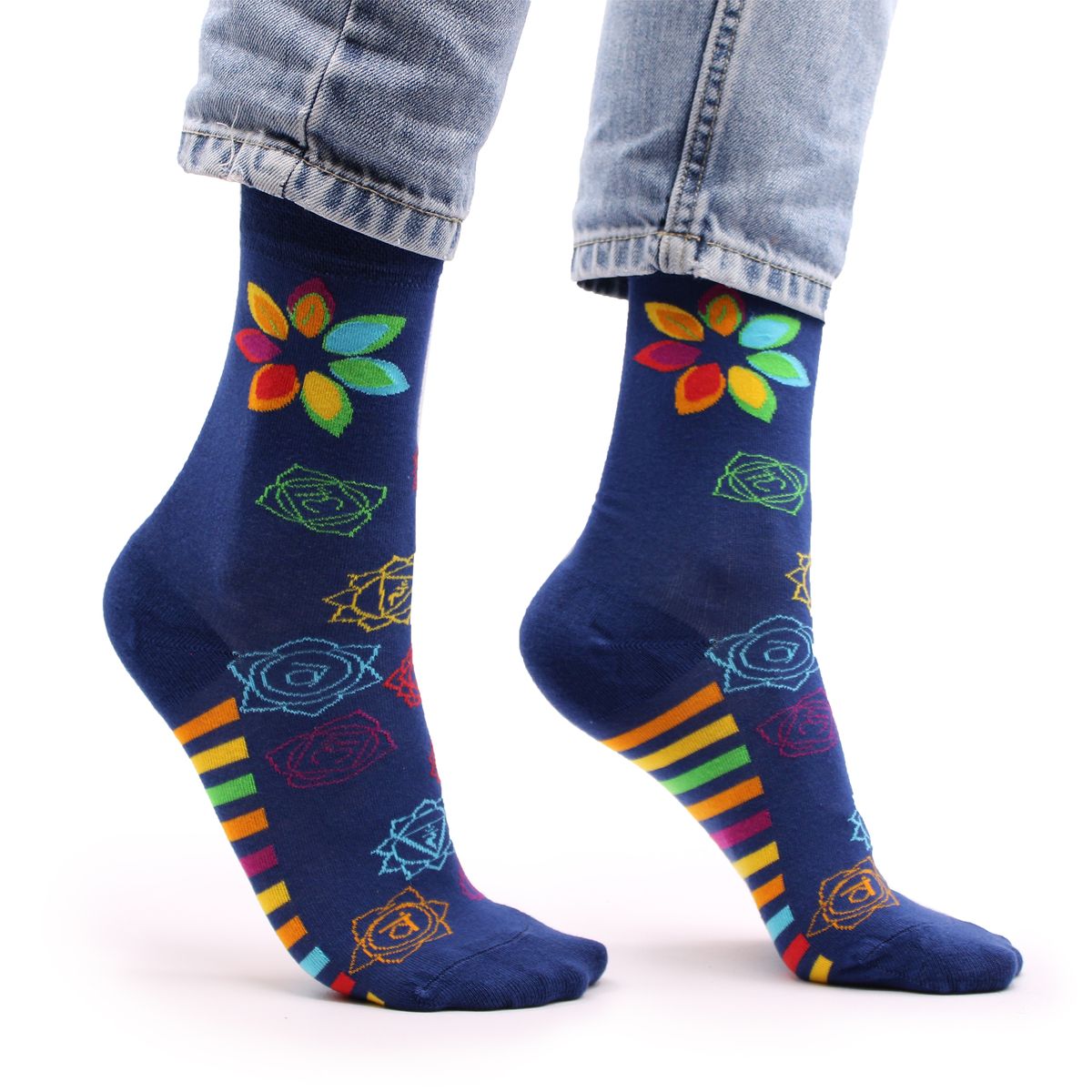 Meias Hop Hare Bambu (S/M) - Rainbow Chakra