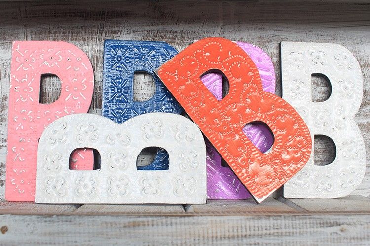 Lettres multi couleurs - Couleurs assorties -Lettre "B"  - 15cm