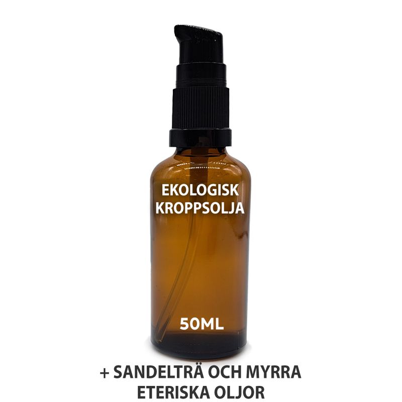 Huile Corporelle Bio 50ml - Bois de santal et myrrhe - Sans étiquette