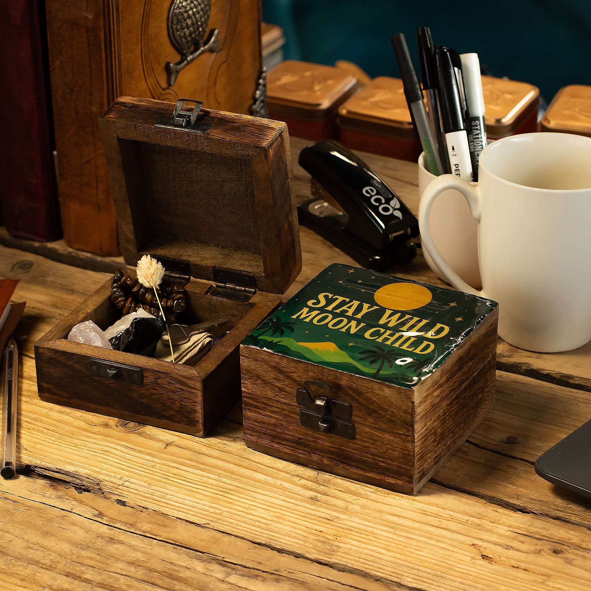 Liten Emaljerad Ask - Stay Wild Moon Child