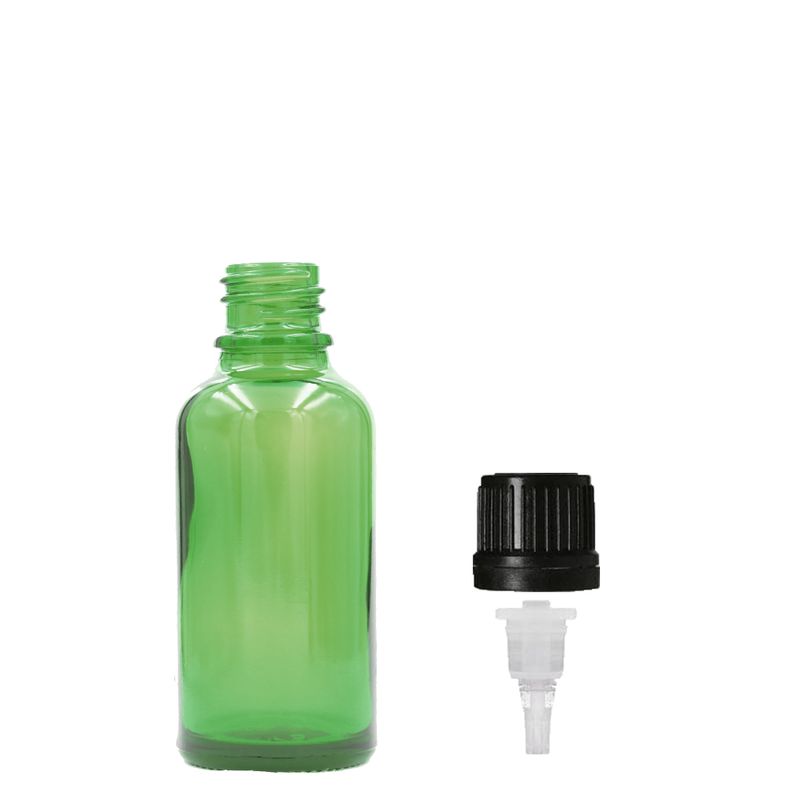 5ml Zelená Skleněná Lahvička - Bez Uzávěru