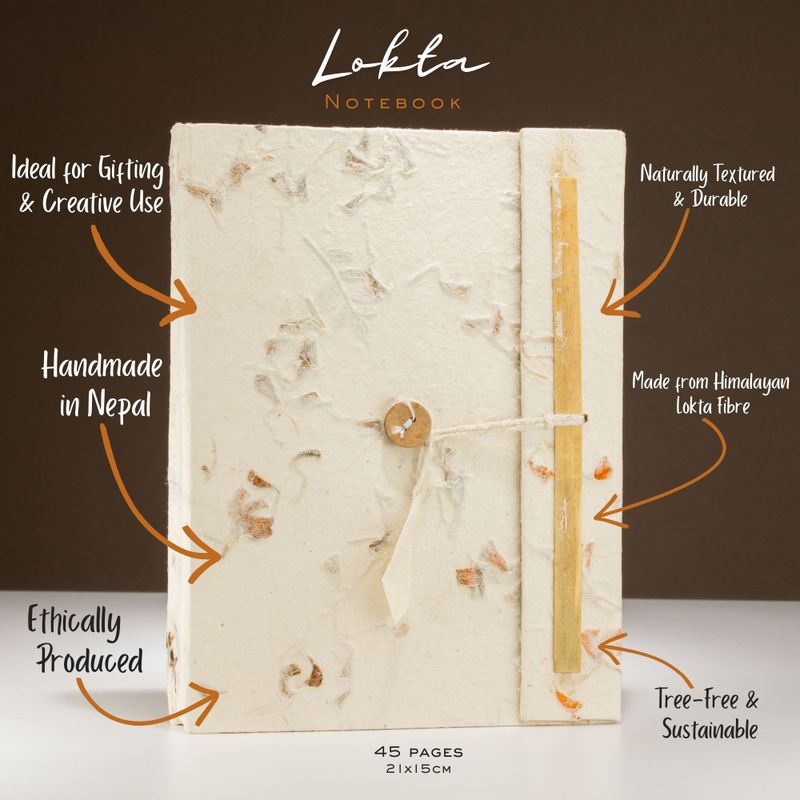 Lrg Lokta Mixed Flowers Notebook (21x15cm) - 45 leafs - inc bookmark