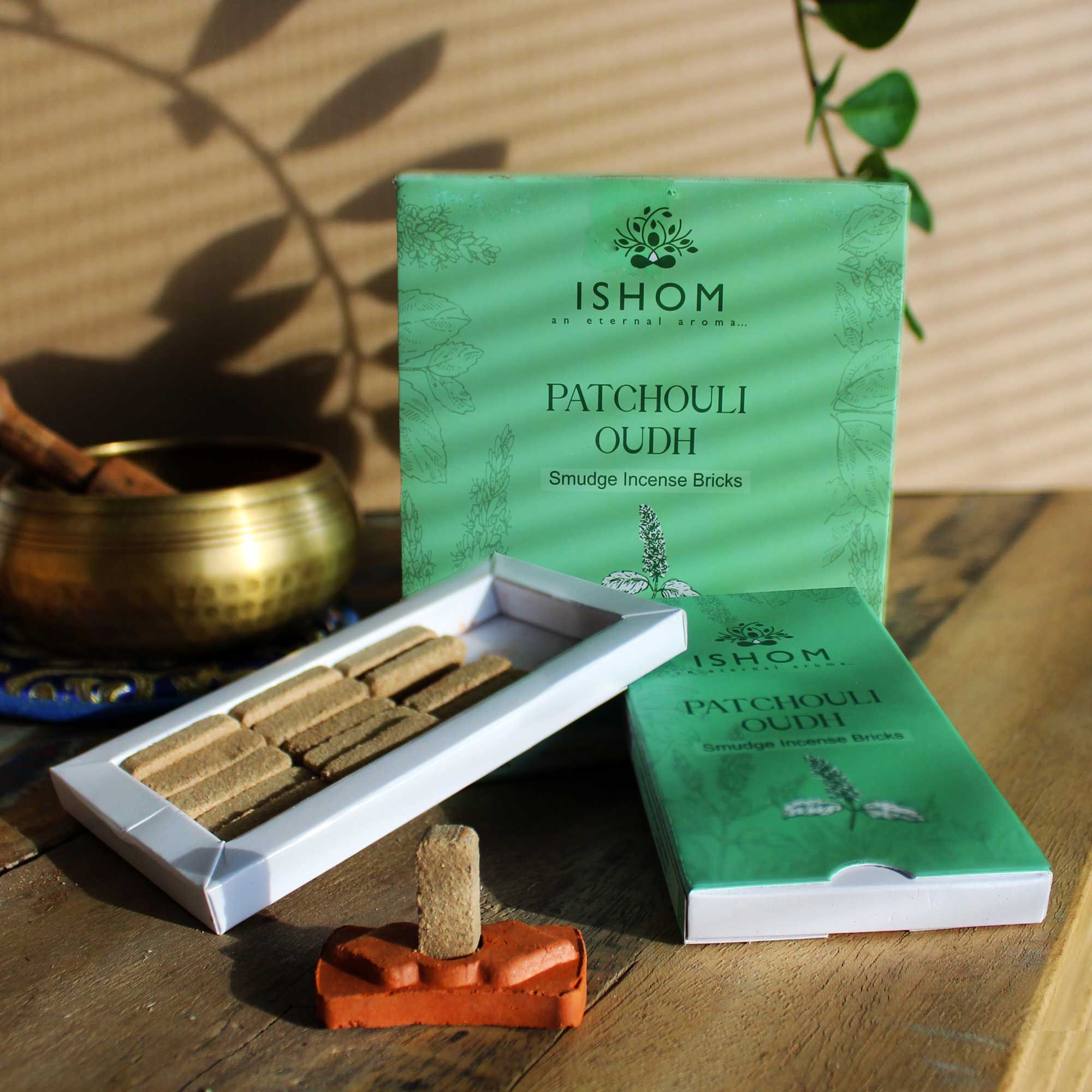 Natural Incense Smudge Bricks and Burner