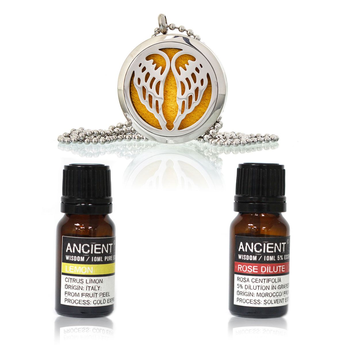 Conjunto de colar difusor e óleos essenciais