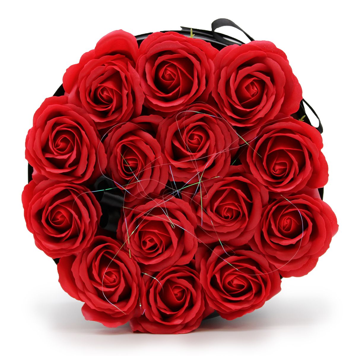 Caixa de Presente - Flor de Sabão  14 Rosas Vermelhas - redonda