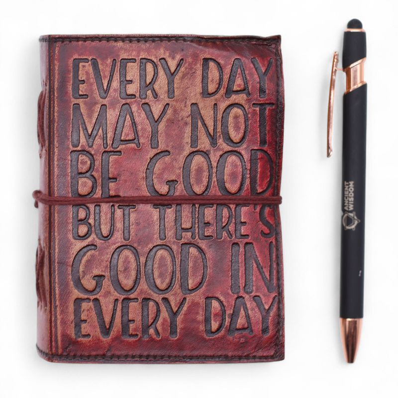 Шкіряний Блокнот "Every Day May Not Be Good" із Необрізаним Краєм 13х10 см