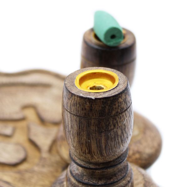 Petit Brûleur à reflux en bois de manguier - Om