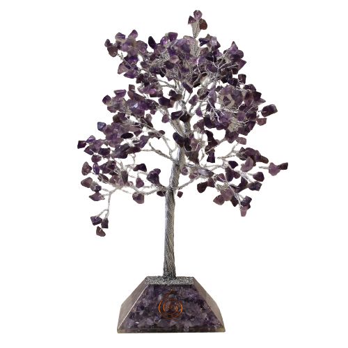 Árbol de Gemas con base de Organita - 320 piedras - Amatista