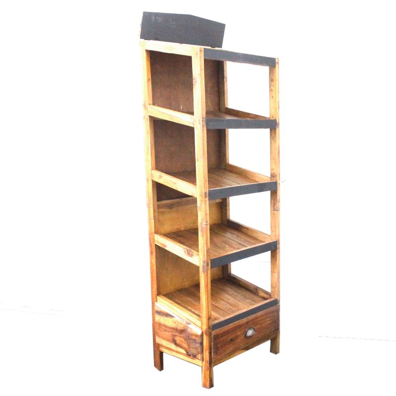 Стелаж От Рециклирано Тиково Дърво - 178x57 см