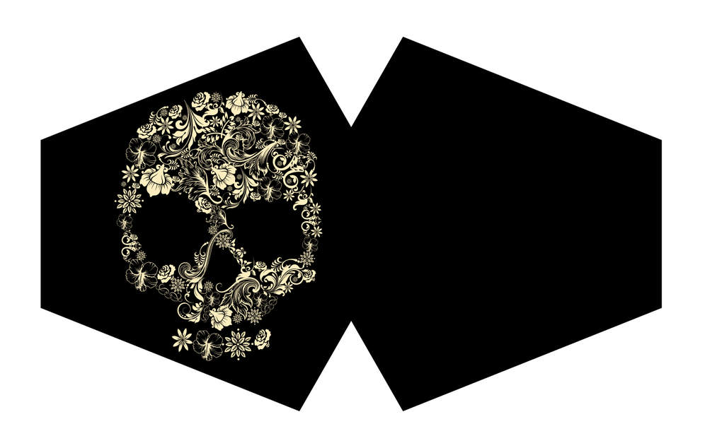 Reusable Fashion Face Covering - Flower Skull (Adult)